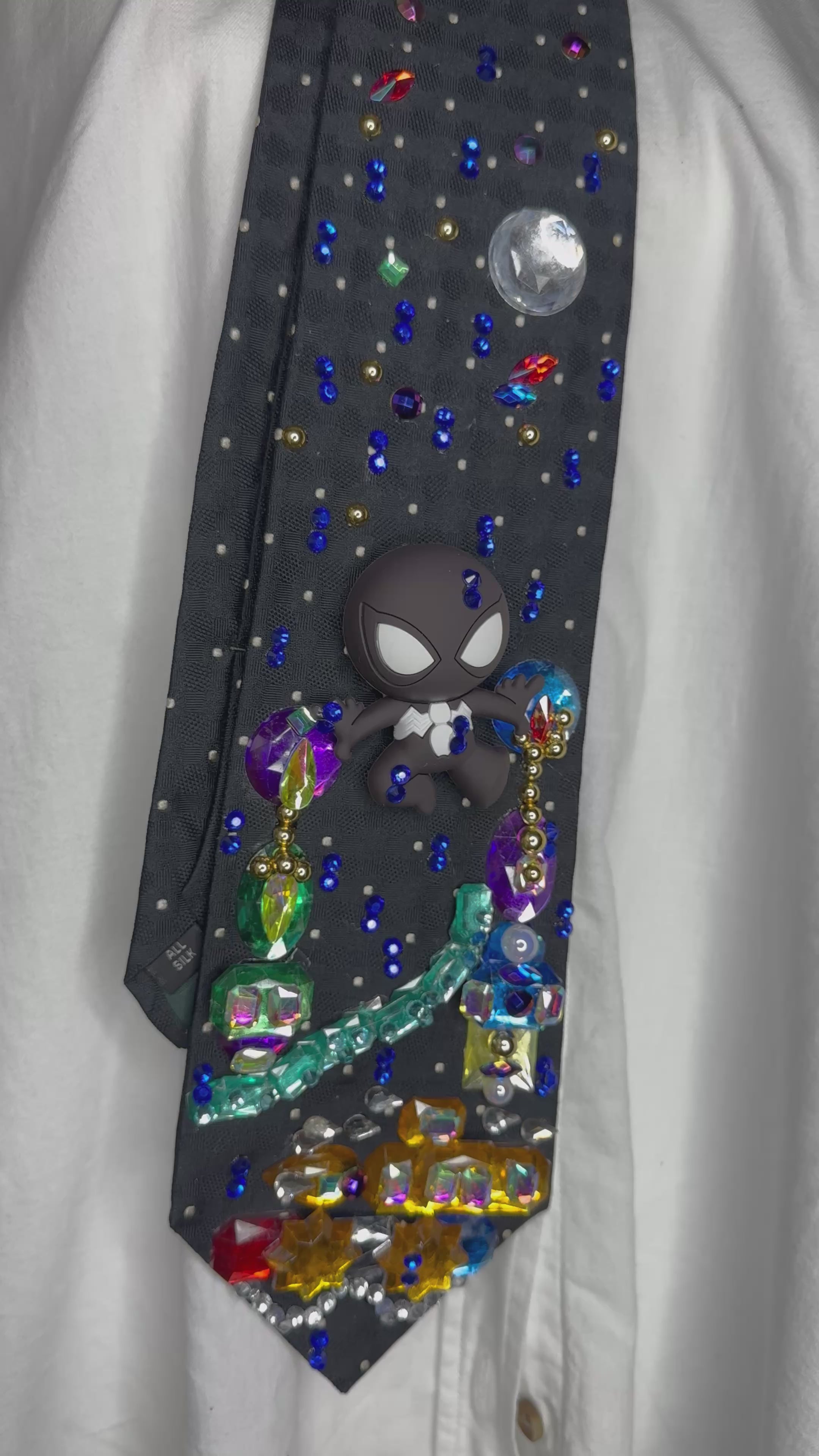 Black Symbiote Suit Spiderman On Top of Buildings Aura Farming In the Rain Tie