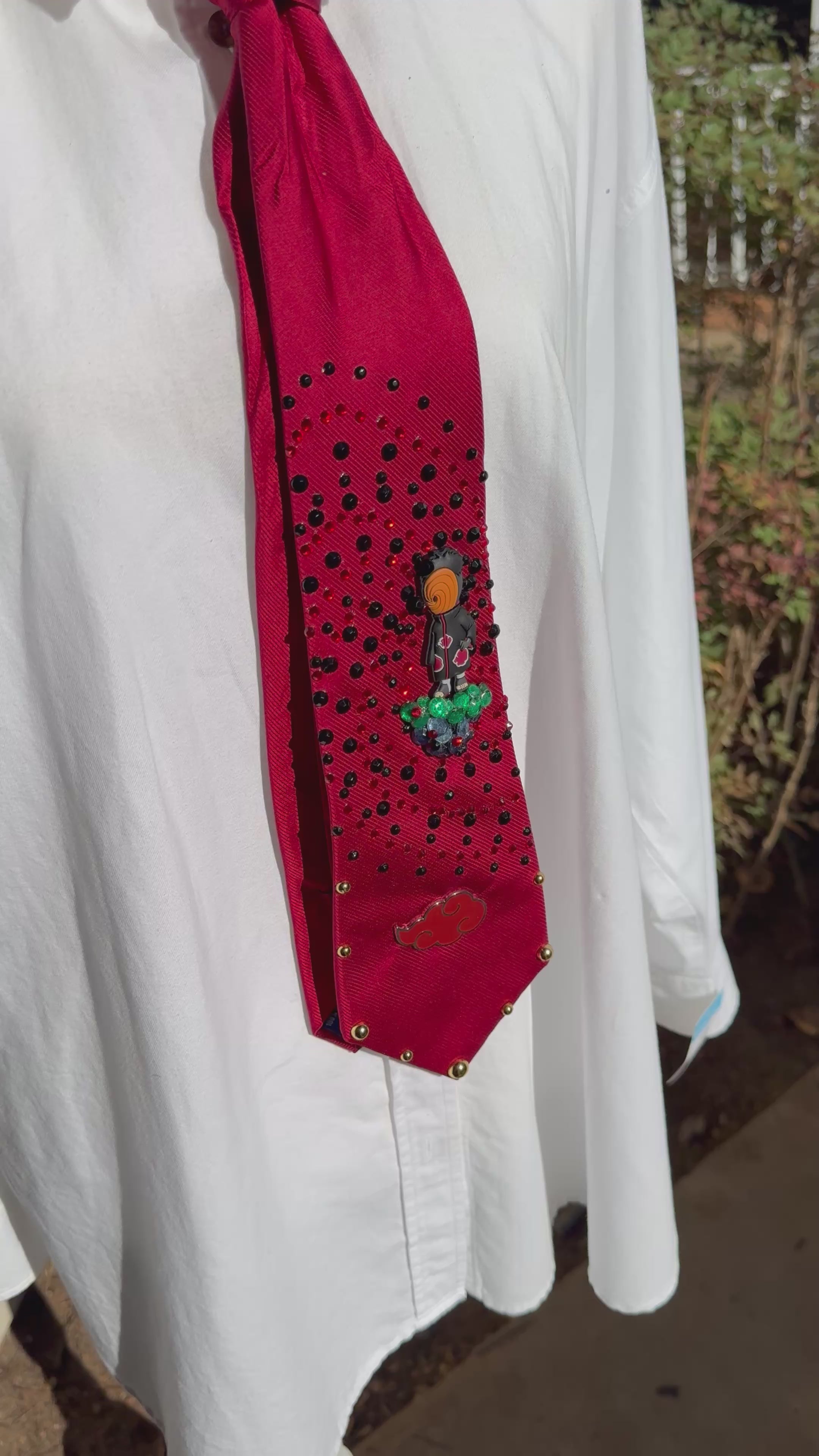 Red Obito Uchiha With Orange Mask Spiral Aura Naruto Shippuden Tie