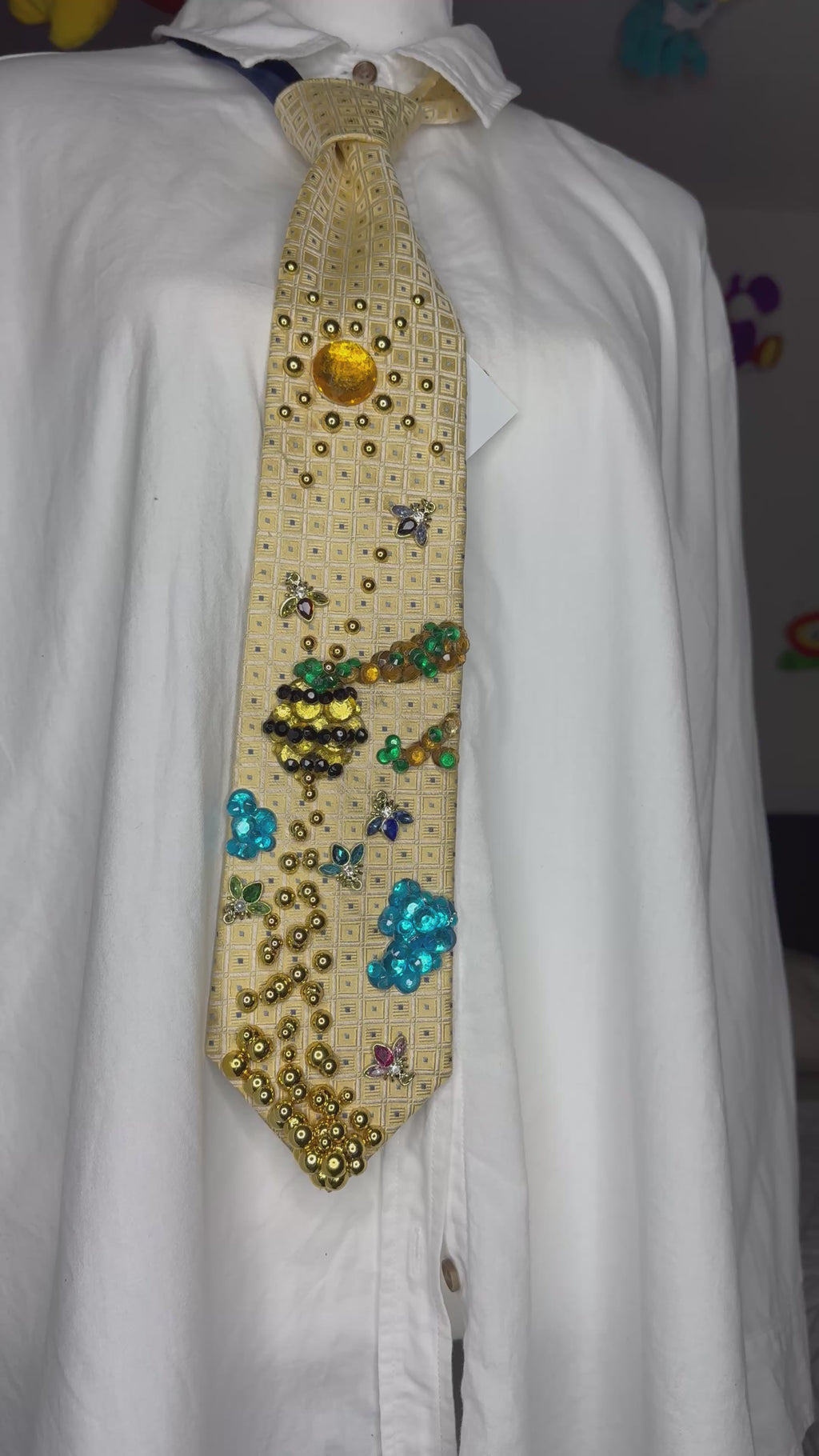Yellow Honeypot Spilling Golden Honey Nature Royalty Tie