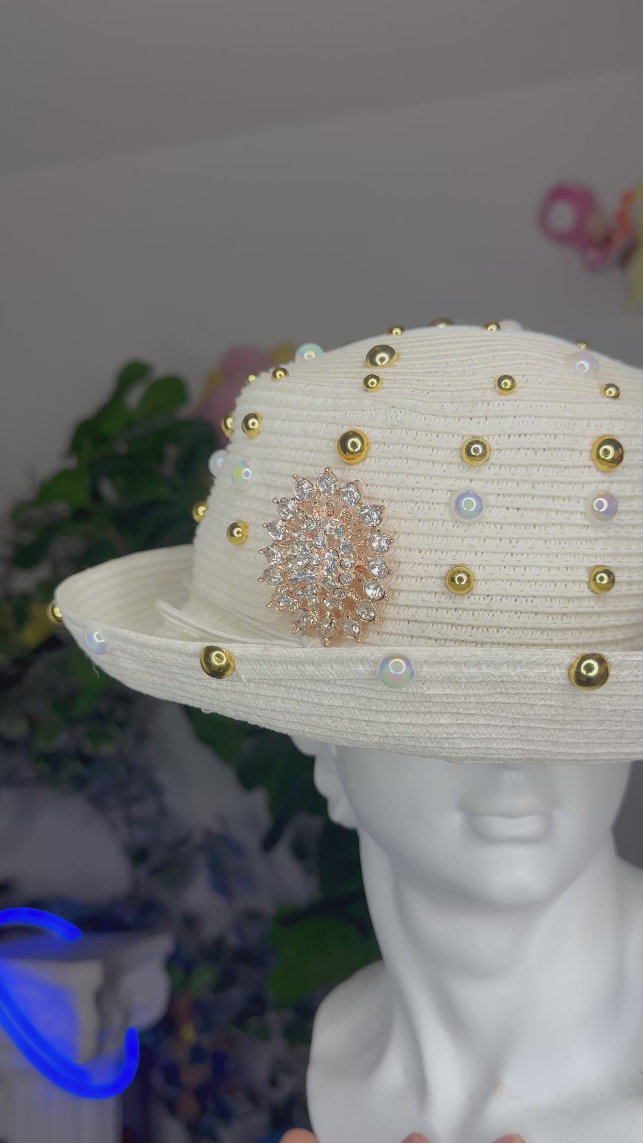 White Curved Brim High Class Royalty Hat