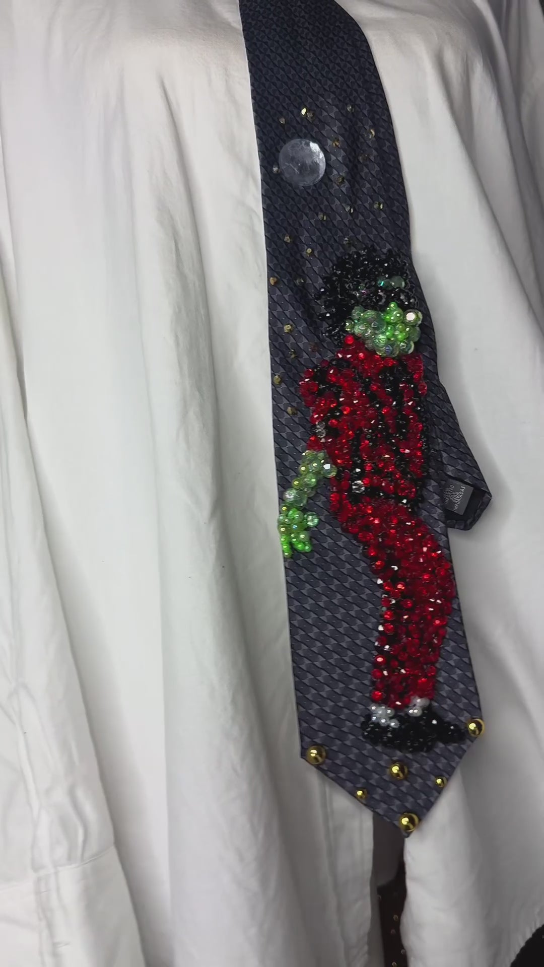 Grey Michael Jackson Zombie Face Hitting The Start of Dance Routine For Thriller Music Video Tie