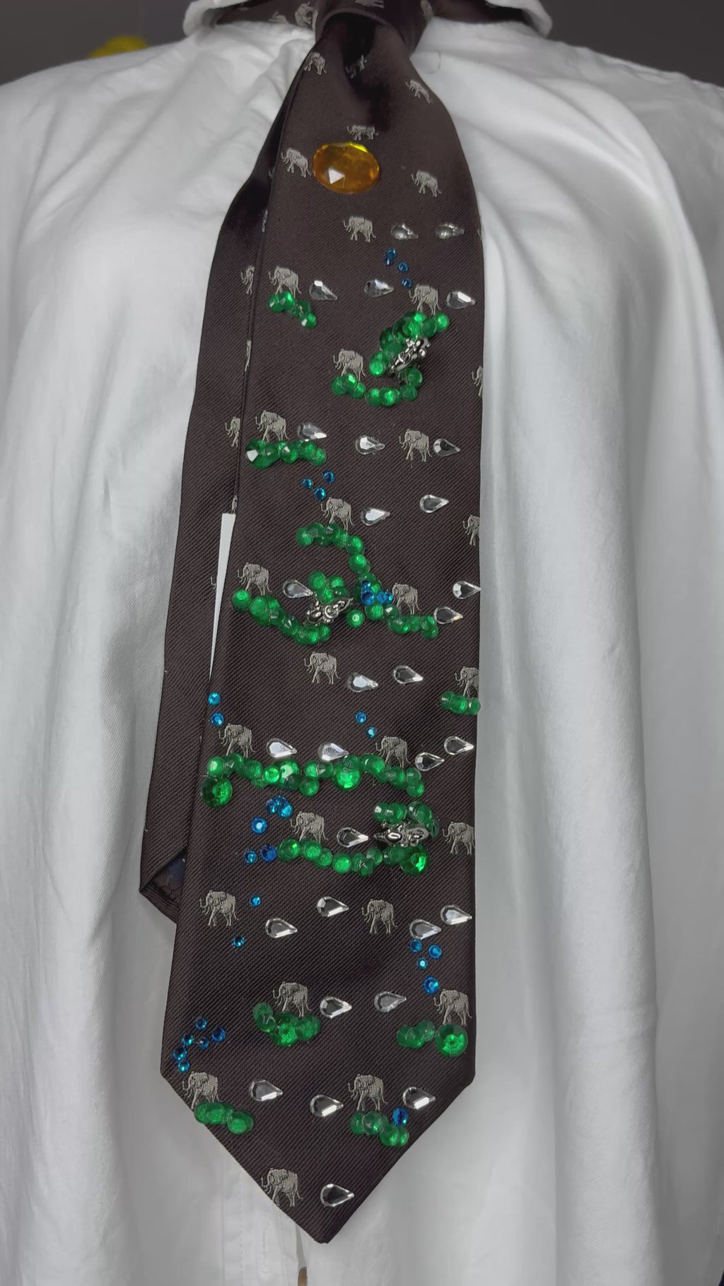 Brown Family of Elephants Walking Through Nature Royalty Tie
