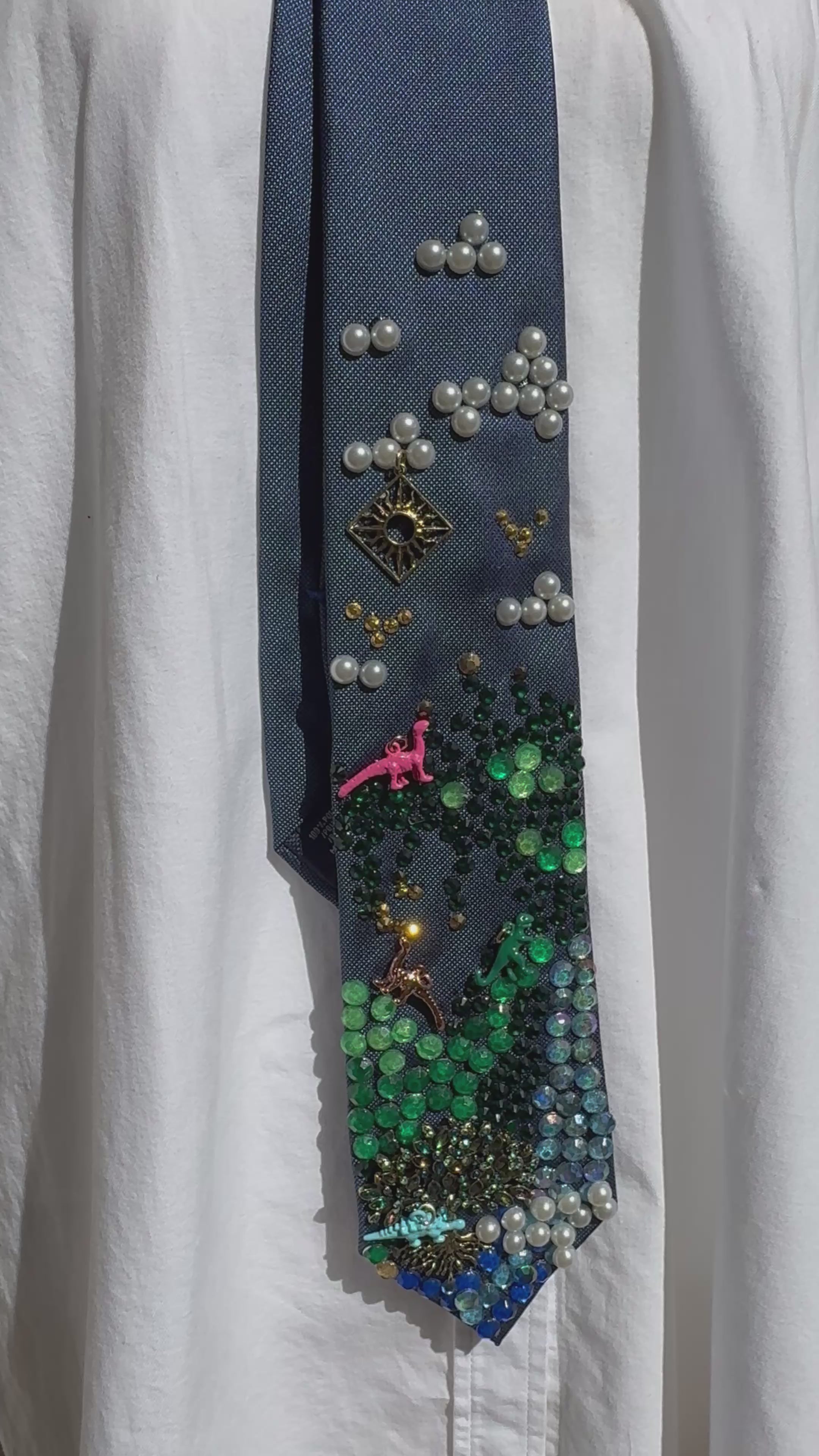 Navy Blue Jurassic Park Dinosaur Age Tie